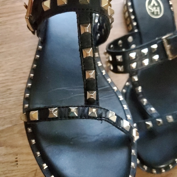 ASH Black Studded Woman Sandals Size 38 (7.5) - Picture 3 of 6